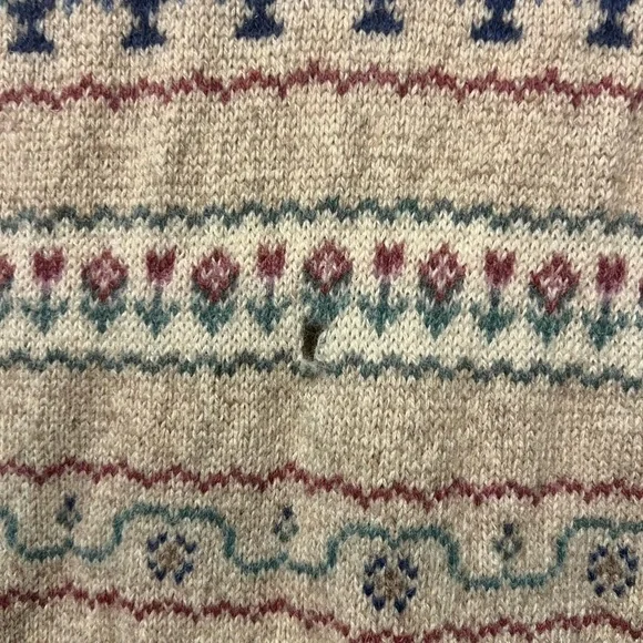 Vintage Eddie Bauer Wool Fair Isle Sweater Vest L - Picture 4 of 6